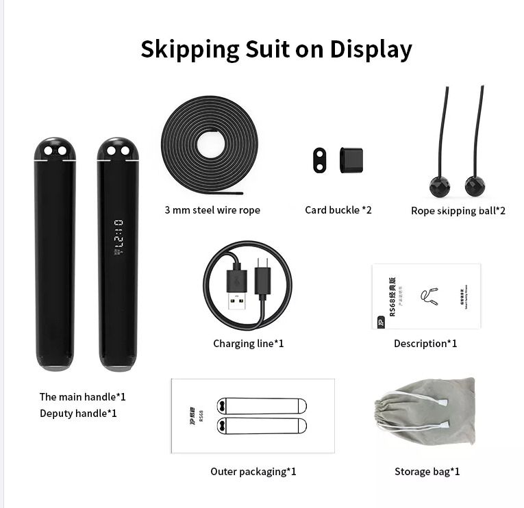 Smart Jump Seil mit APP Logo Custom Digital Jump Seil Fitness Geschwindigkeit Kalorienzahl