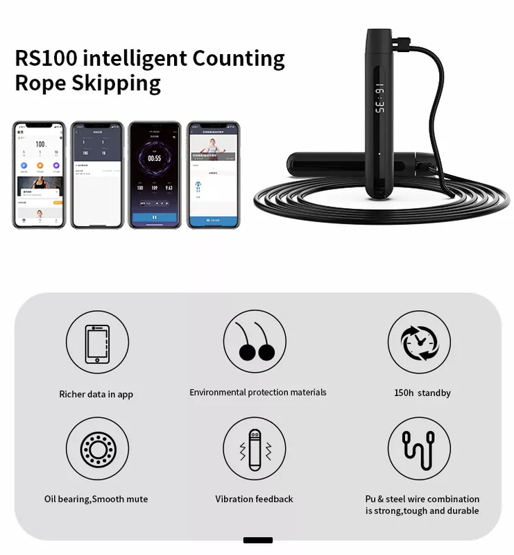 3M Einstellbare Geschwindigkeit Smart Digital PVC Sprungseil Smart Sprungseil Einstellbare Übung Kalorienzähler